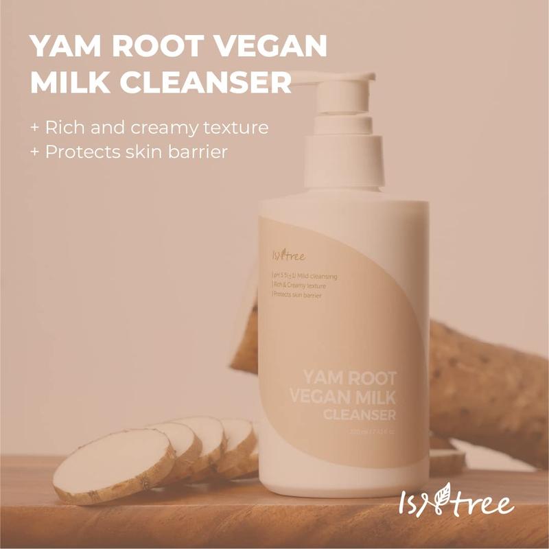 [Isntree] Yam Root Vegan Milk Cleanser 220ml, Cleanser with rich and creamy texture and protects skin barrier, Moisture Cleanser, Mild Vegan Cleansing Milk, Improve Skin Texture, Removes Only Impurities From The Skin Without Irritation, Korean Skin Care