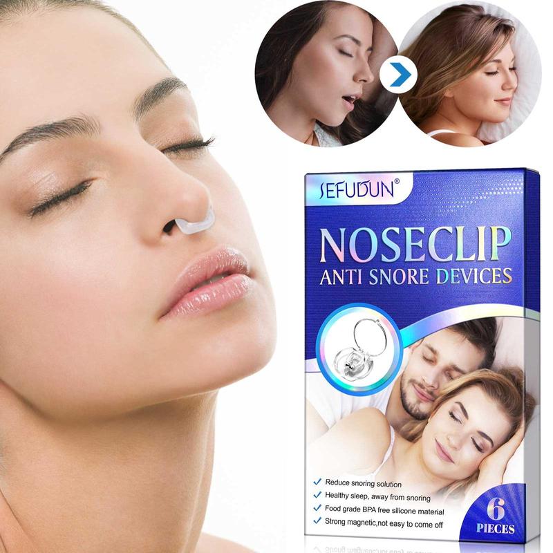 Nose Clips, 6 Counts box Anti Snoring Nose Clips, Silicone Nose Clips, Sleeping Aids For Men & Women