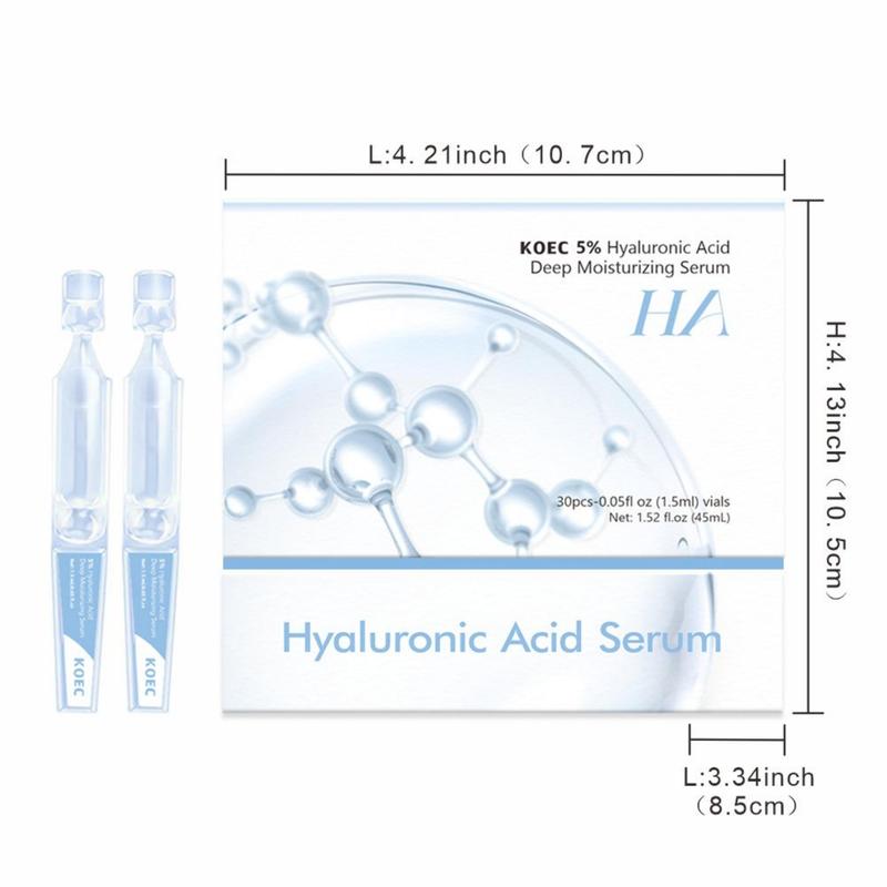 Hyaluronic Acid Serum for Face, 5% Hyaluronic Acid Glass Skin Single-use Skin Care Comfort Serum, Moisturizing Skin Care Products for Women & Men