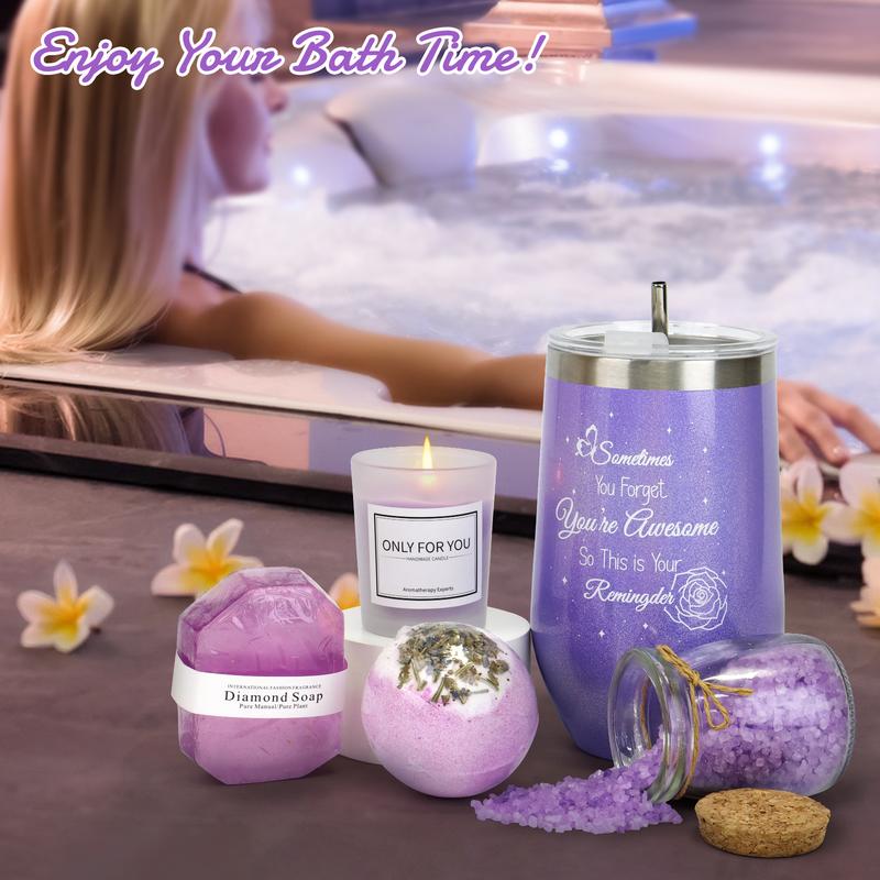 Gifts for Women, Mother, Wife, Girlfriend, Sister, Her - Perfect for Birthdays, Christmas, Valentine's Day, and Mother's Day - Lavender Spa Gift SetBasket