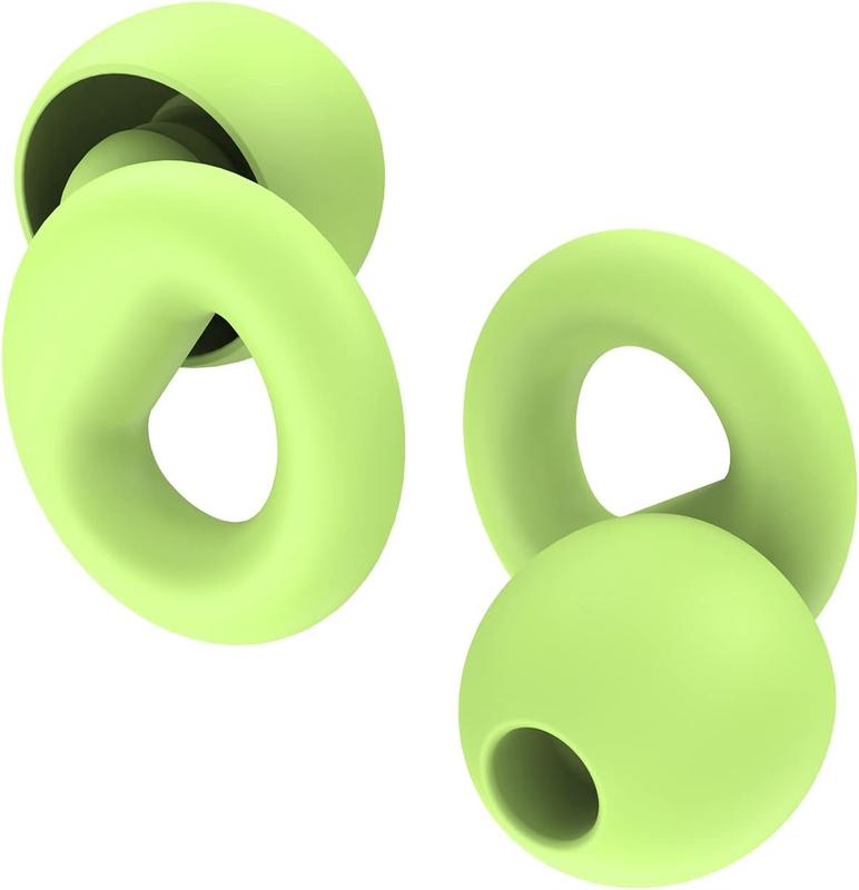 Noise Canceling Earplugs for Sleep and Concentration– New Flexible Earplugs for Better Attenuation–2 Pair Reusable –Deal for Side Sleepers &Noise Sensitive Person – 27dB Noise Cancellation–Dark Green Silicone Lightweight Storage Pouch