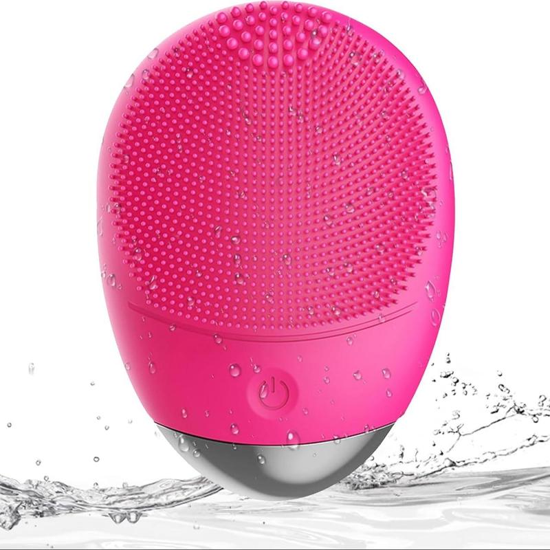 USB Rechargeable Facial Cleansing Brush, High Frequency Vibration Silicone Facial Cleanser Brush, Electric Waterproof Silicone Facial Cleansing Device, Facial Skin Care Tool for Men and Women