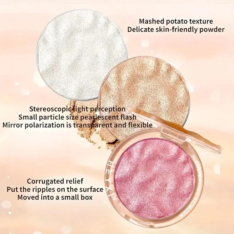 Shimmering Highlighter Powder, Long Lasting High-gloss Sparkling Makeup Powder, Natural Eye Shadow Shining and Highlighting Powder, for Face Highlighter Makeup