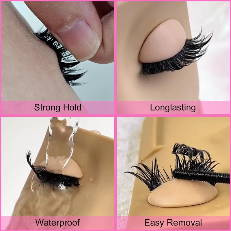 Kisslily Lashes Seraph Kit DIY False Eyelash Extension Kit Clusters Individual Lashes Waterproof and Long lasting Strong hold Bond and Seal,lash Tweezers for Beginner Friendly Makeup For Girl Christmas gift