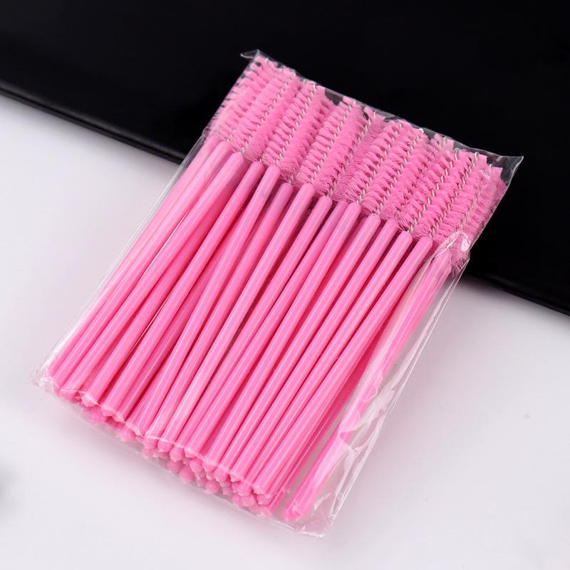 Disposable Lash Brushes, 50pcs set Nylon Disposable Eyelash Spoolie Brushes, Makeup Brushes for Eyelash Extension, Travel Spoolie for Mascara, Eyebow