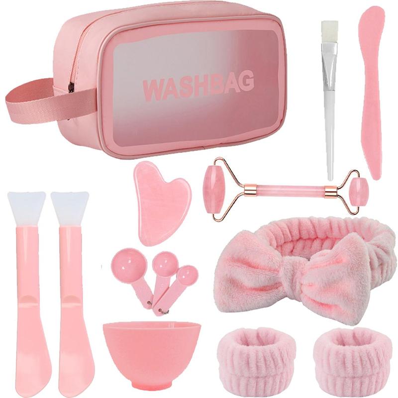 Portable Facial Cleansing Tool Set, 1 Set Waterproof Storage Toiletry Bag & Facial Washing Tool & Facial Massager, Facial Skin Care Tool for Women