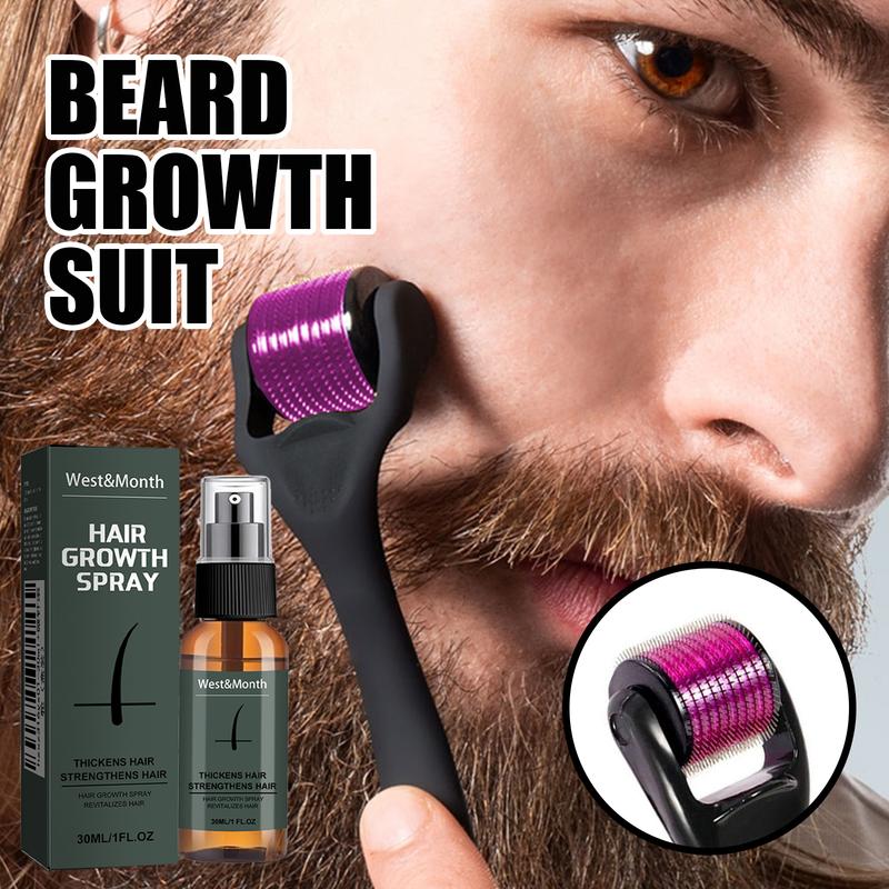 Beard Roller,540 0.5MM Titanium Needles Derma Roller Hair Growth Men Beard Roller For Growth For Men (Roller Set)