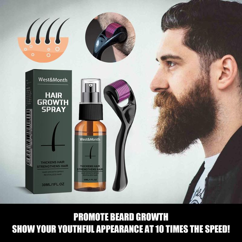 Beard Roller,540 0.5MM Titanium Needles Derma Roller Hair Growth Men Beard Roller For Growth For Men (Roller Set)