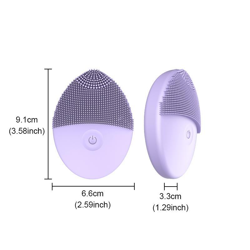 Silicone Ultrasonic Facial Cleansing Brush, Vibration Electric Face Cleanser, Deep Pores Blackhead Cleaning Washing Skin Massager