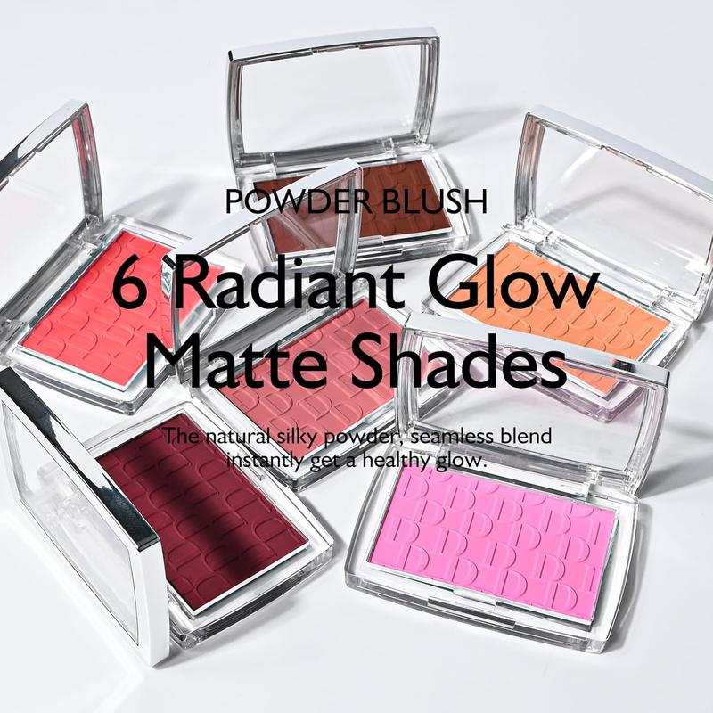 Powder Blush, Radiant Glow Face Blusher, Blendable Formula, Lasting Moisturizing, Ultra Fine Lightweight Texture, Cherry