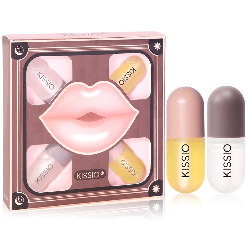 KISSIO Lip Plumper Set,Refer to reviews before purchasing,the effect varies from person to person. If you don't meet your expectations, please seek help from customer service. Very Small Package, Easy to Carry,Natural Lip Care,Day and Night use(4PCS)