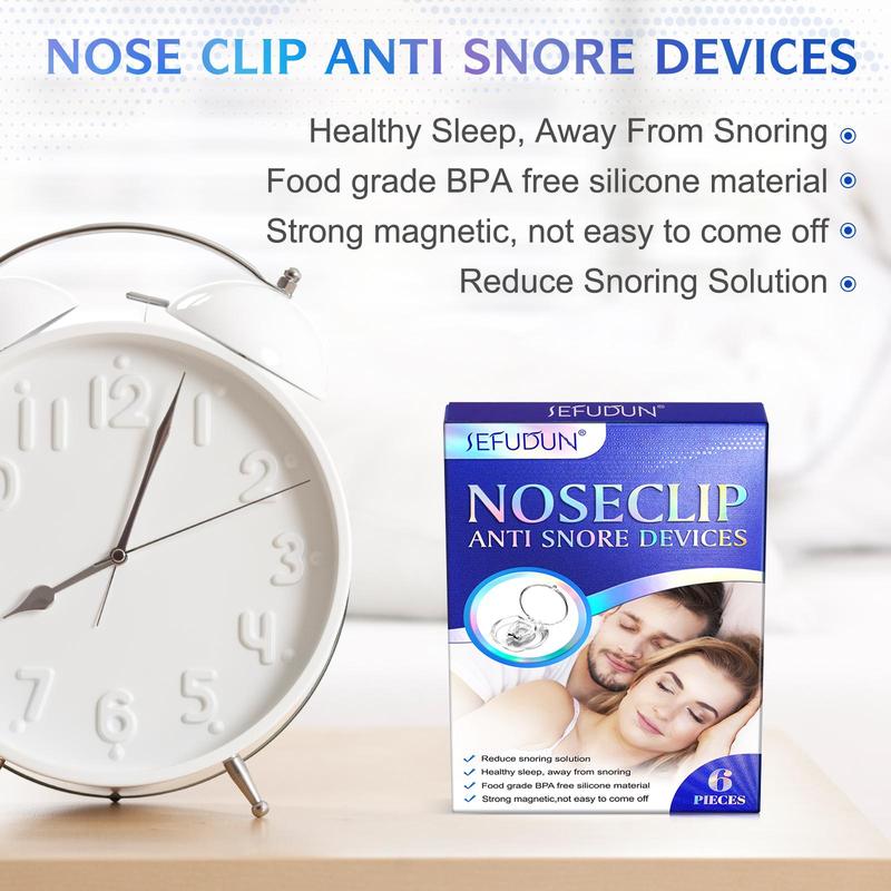 Nose Clips, 6 Counts box Anti Snoring Nose Clips, Silicone Nose Clips, Sleeping Aids For Men & Women