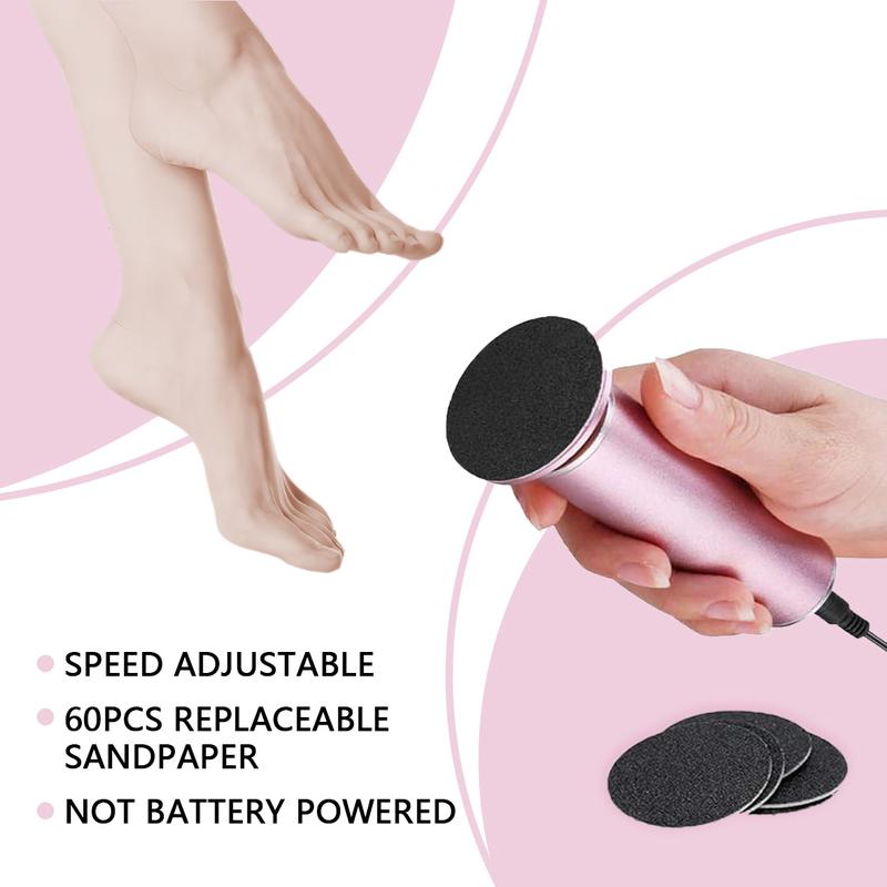 Summer Electric Foot File,Adjustable Rotatable Electronic Foot Dead Skin Remover,Electric Foot Sharpener for Salon-grade Treatment of Men's and Women's Feet, Replaceable Sandpaper Tray,Professional Pedicure Tool Designed to Remove Calluses