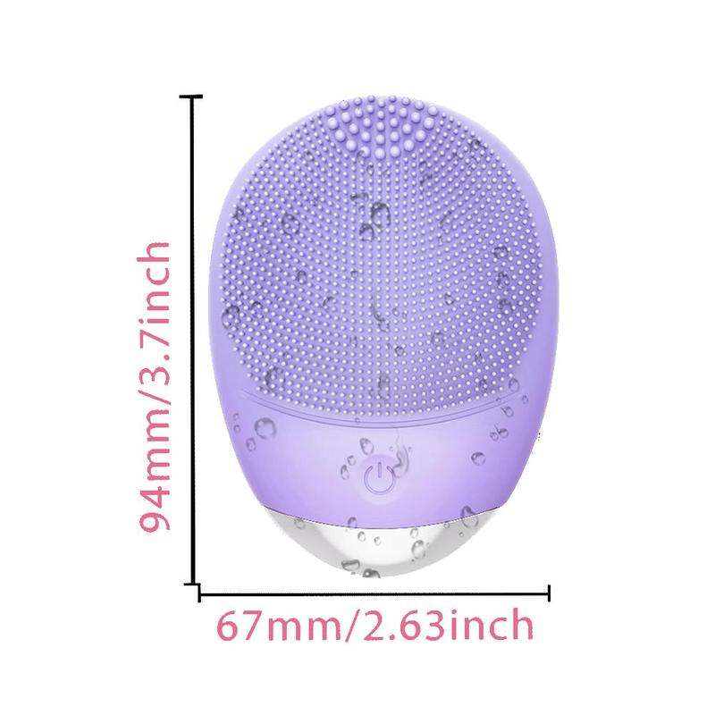 USB Rechargeable Facial Cleansing Brush, High Frequency Vibration Silicone Facial Cleanser Brush, Electric Waterproof Silicone Facial Cleansing Device, Facial Skin Care Tool for Men and Women