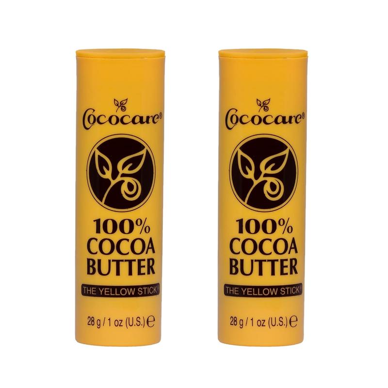 100% Cocoa Butter Stick - All-Natural Cocoa Butter Emollient for Ultimate Skin Hydration & Protection - The Yellow Stick - (2 Pack)