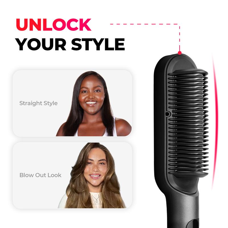 TYMO Ring Plus Ionic Hair Straightener Brush & TYMO CurlPro & Hair Oil - Compacted Wave Curling Iron for Easy Comfort Styling hair