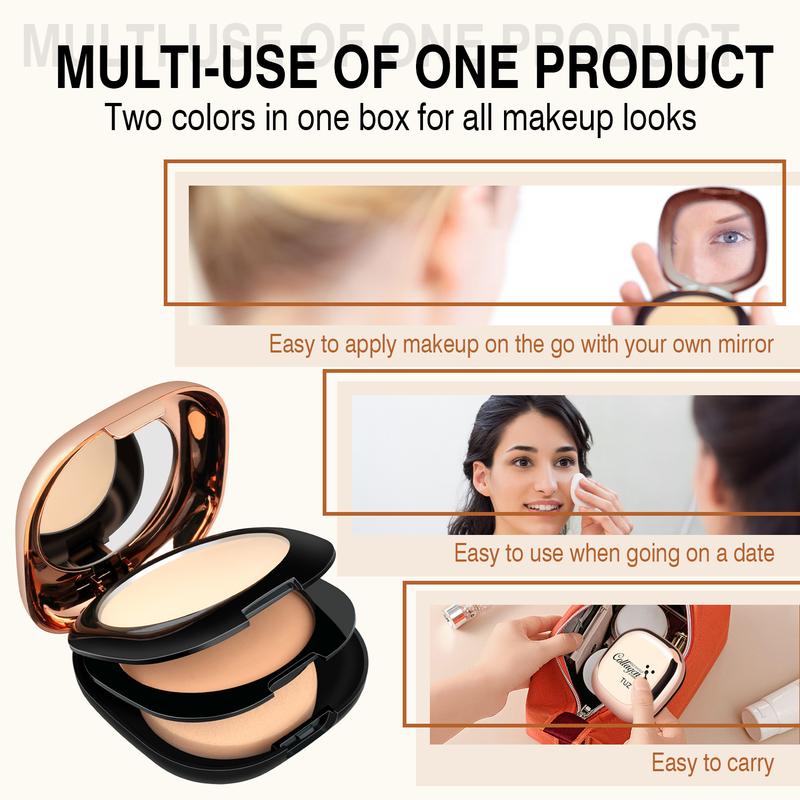 Double-layer Pressed Powder Foundation Strong Long-Lasting Coverage Foundation