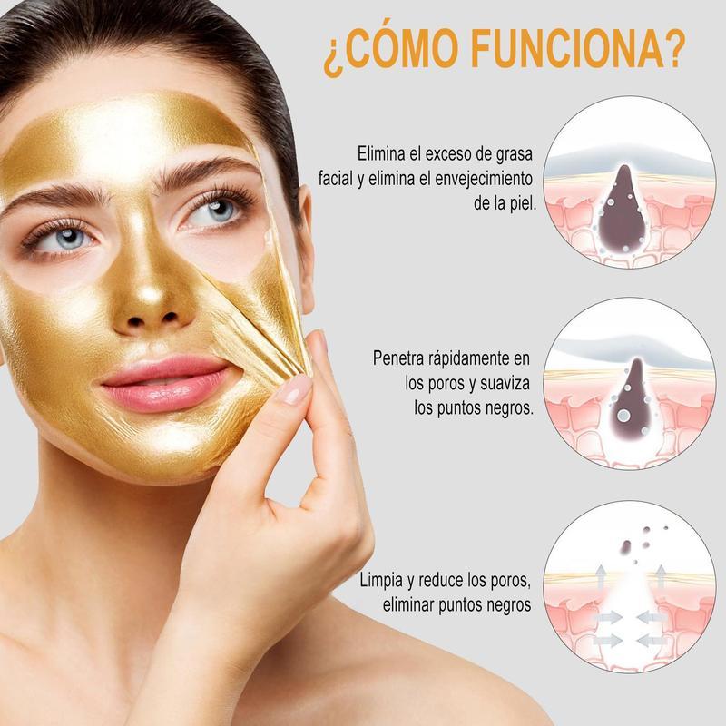 98.4% Gold Peel-0ff Mask -3-in-1 Anti-Wrinkle, Blackhead Removal &Hydrating, with Rosa Damascena, HamamelisVirginiana,& Tremella Fuciformis | 2.82 0Z