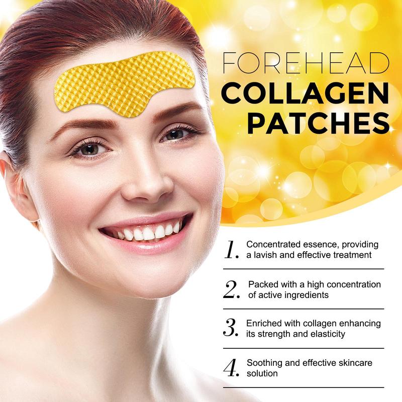 24K Gold Collagen Forehead Patches, 12pcs box Deep Moisturizing Forehead Patches, Skin Care Products for Women & Men