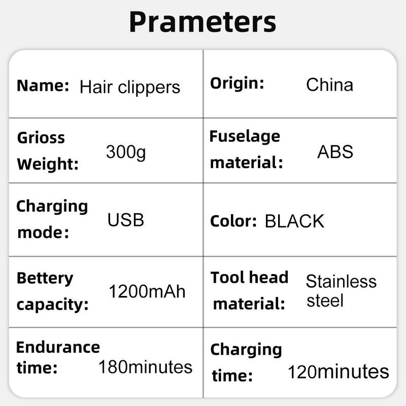 Electric Hair Clipper for Men, 1 Box Professional Cordless Hair & Beard Trimmer, Rechargeable Haircut Barber Clipper, Hair Cutting for Men, Hair Salon