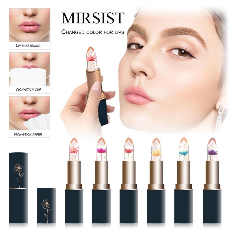 Clear Gold Leaf Flower Jelly Lipstick, Long Lasting Moisturizing Lip Balm, Summer Fridays Lip Balm, Color-changing Jelly Lip Gloss, Lip Care Product