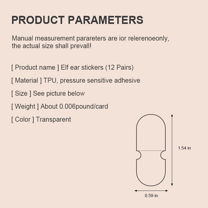 GentleGlow Elf Ear Stickers (12 Pairs) – Invisible, Transparent Silicone Ear Tapes, Comfortable Ear Correction, Perfect for Flat Ears and Facial