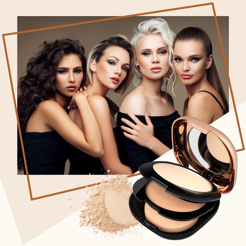 Double-layer Pressed Powder Foundation Strong Long-Lasting Coverage Foundation