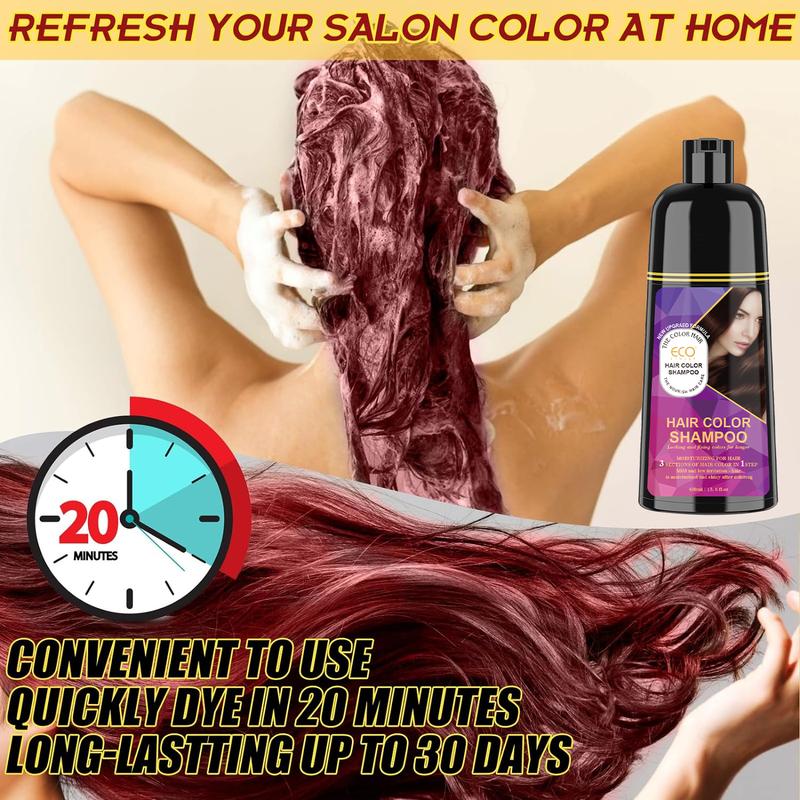 ECO Finest Wine-Red Hair Dye, Plant Extracts long lasting effective nourishing Formula Haircare Gel suitable for normal hair, non-irritating,no damage to the scalp, fast and long-lasting color, simple and easy to use