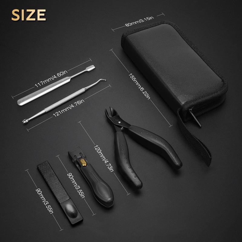 Toenail Clippers for Thick & Ingrown Nails, Professional Nail Clipper Set with Pedicure Tool, Super Sharp Fingernail Cutter with Catcher, Toe Nail Clippers Kit for Seniors, Men & Women