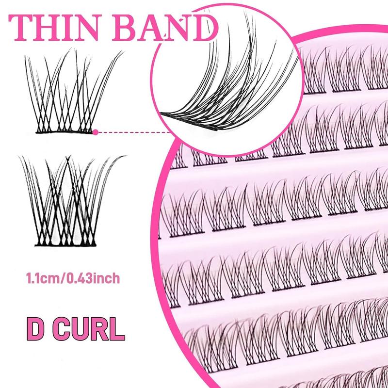 Natural Curl Cluster Lashes, 1 Box Individual False Eyelashes, Self Grafting Eyelash Extensions, False Eyelashes for Women and Girls Eye Makeup Enhancement, Christmas Gift