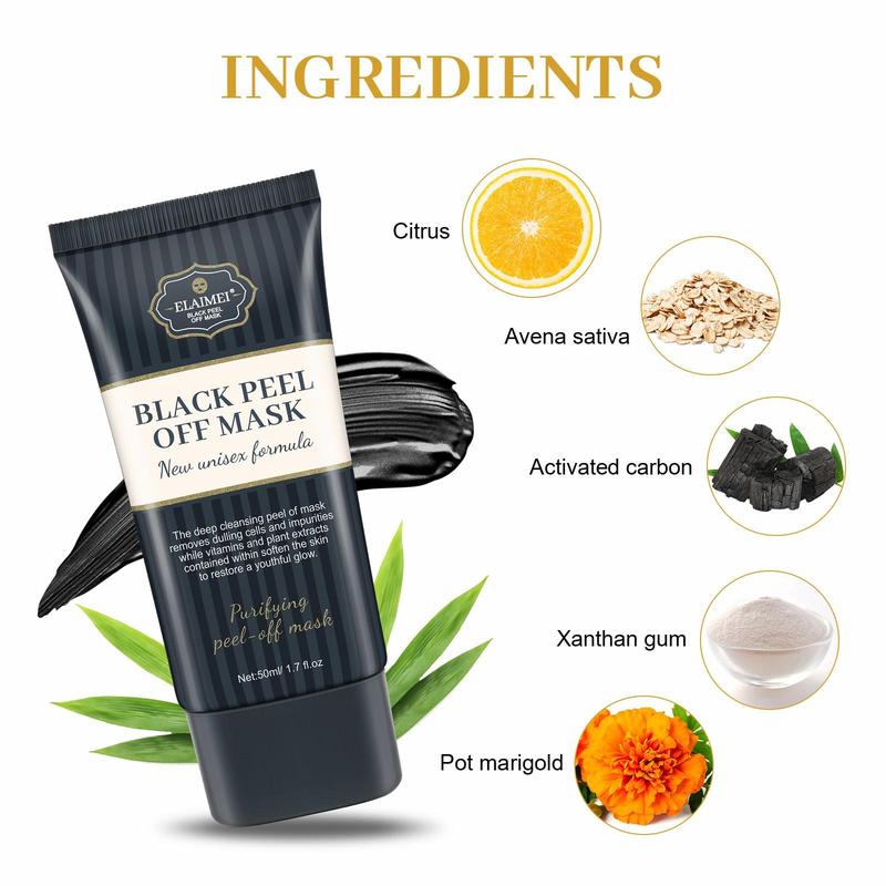 Black Peel Off Mask, 1 2 Counts Deep Cleansing Facial Mask, Moisturizing Facial Mask for All Skin Types, Facial Care Product for Women & Men