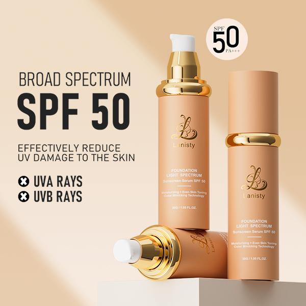 Lanisty  Foundation 4 in 1-Light Spectrum for Flawless Makeup Foundation  Sunscreen Spf50+   Oil Control Moisturizing Hydrating Clear Color