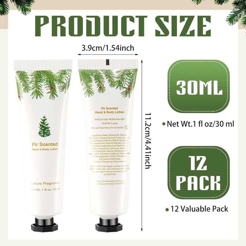 Leelosp 12 Pcs Christmas Fir Scented Hand Creams Bulk Cedar Pine Body Hand Lotion Gifts Christmas Party Gifts Stocking Stuffers Appreciate Gifts for Women Men Employee Staff Coworkers Teachers Nurses