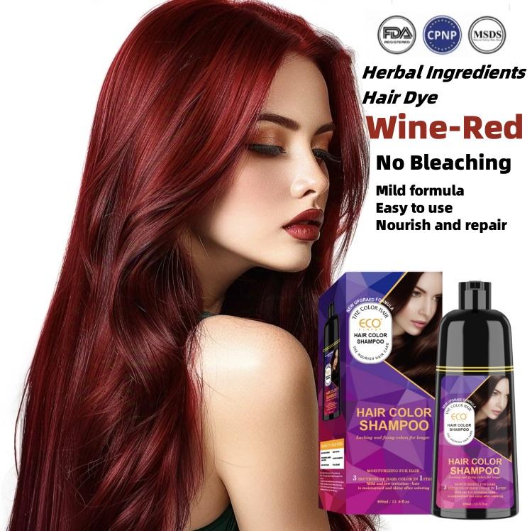 ECO Finest Wine-Red Hair Dye, Plant Extracts long lasting effective nourishing Formula Haircare Gel suitable for normal hair, non-irritating,no damage to the scalp, fast and long-lasting color, simple and easy to use