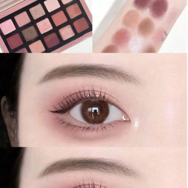 15-Color Eyeshadow Palette, Matte Shimmer Long-Lasting Eye Shadow With Mirror Eyeshadow Tray Eye Shadow