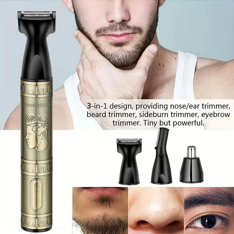 3 in 1 Electric Nose Hair Trimmer Set, 1 Count USB Rechargeable Body Hair Trimmer, Multifunctional Portable Hair Shaver for Men