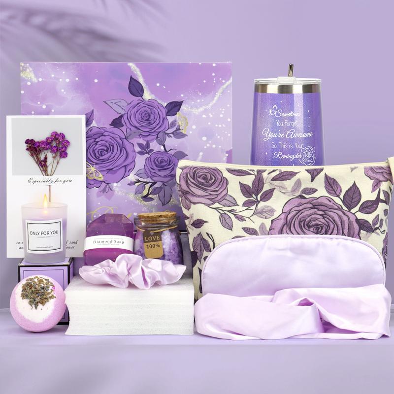 Gifts for Women, Mother, Wife, Girlfriend, Sister, Her - Perfect for Birthdays, Christmas, Valentine's Day, and Mother's Day - Lavender Spa Gift SetBasket