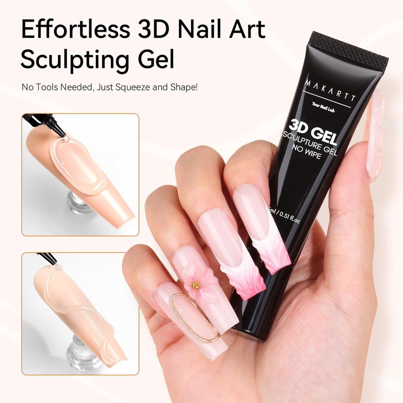 [CRAZY DEAL] Makartt 3D Nail Gel Sculpting Gel Nail Art Glue Nail Care Nail Polish Manicure Cutics,Best gift for Christmas  Cleanser Acrylic