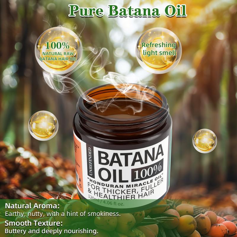 Fadelo Unrefined Batana Oil for Hair Growth, Organic 100% Pure Sebi Batana Oil from Honduras, Hair Growth Oil Also Helps with Frizz, Split Ends, Texture & Shine, 4.06 Ounce Jar