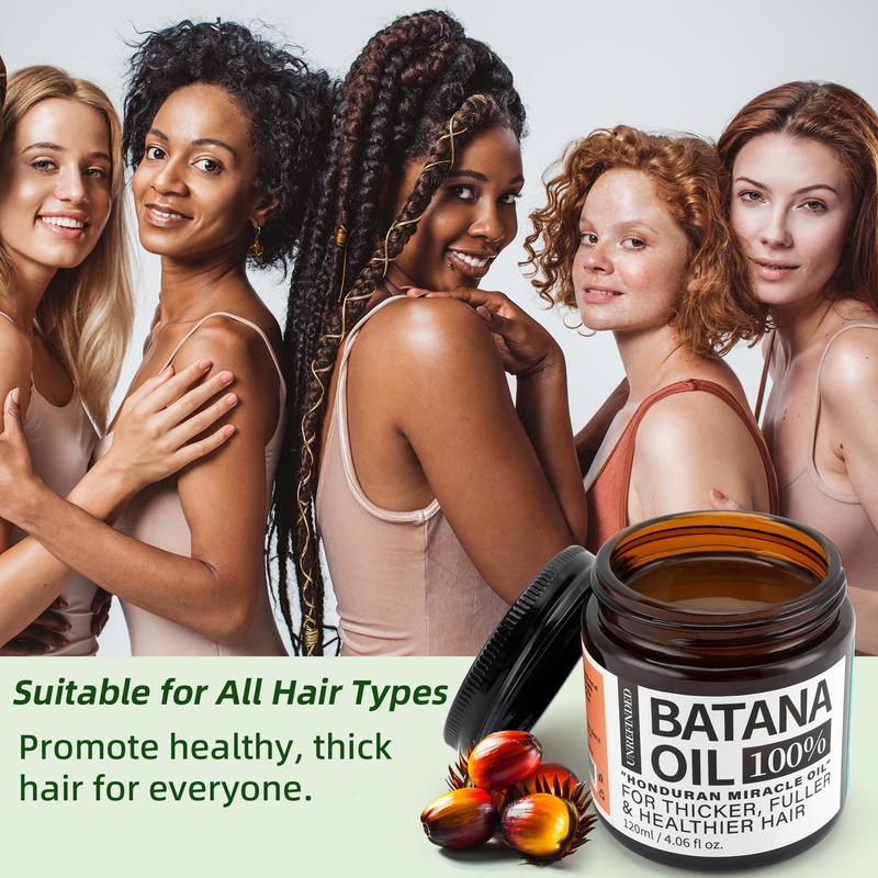 Fadelo Unrefined Batana Oil for Hair Growth, Organic 100% Pure Sebi Batana Oil from Honduras, Hair Growth Oil Also Helps with Frizz, Split Ends, Texture & Shine, 4.06 Ounce Jar