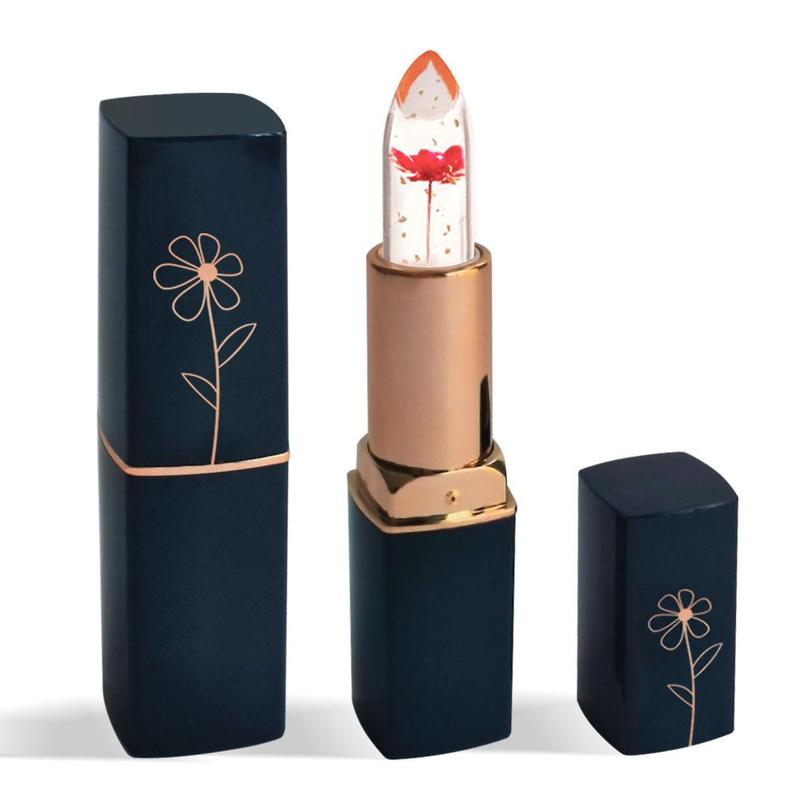 Clear Gold Leaf Flower Jelly Lipstick, Long Lasting Moisturizing Lip Balm, Summer Fridays Lip Balm, Color-changing Jelly Lip Gloss, Lip Care Product