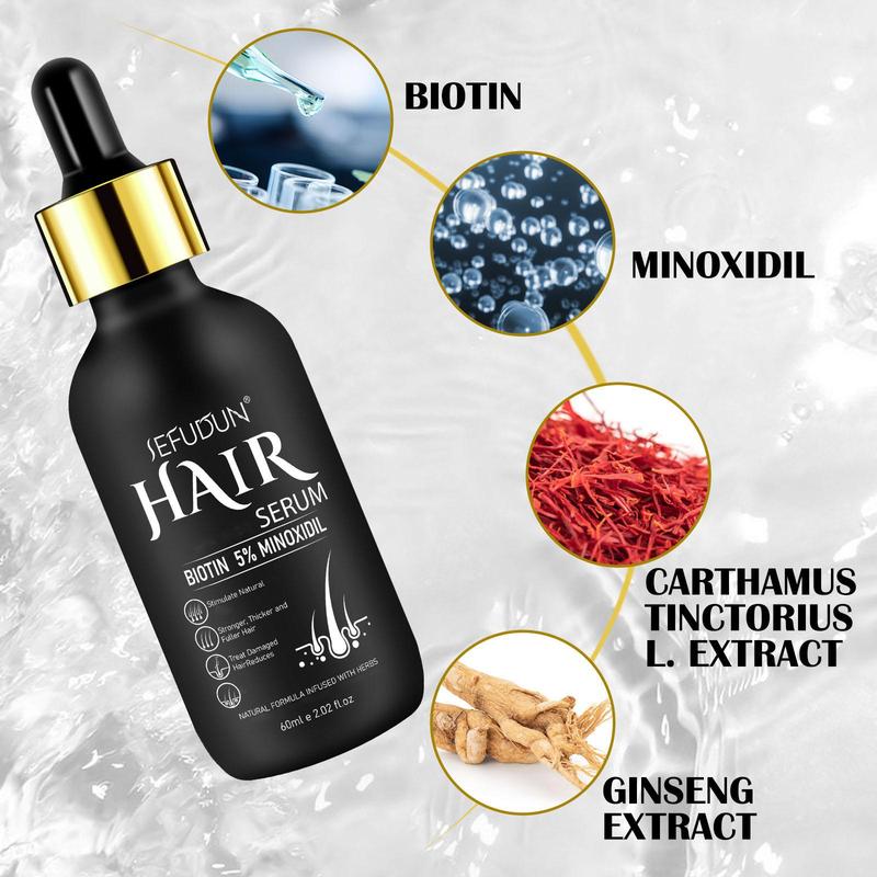 Hair Strengthening Serum with 0.25mm Roller, Natural Ingredients Hair Care Serum, Deep Moisturizing Hair Serum, Suitable for Men & Women, Christmas Gift