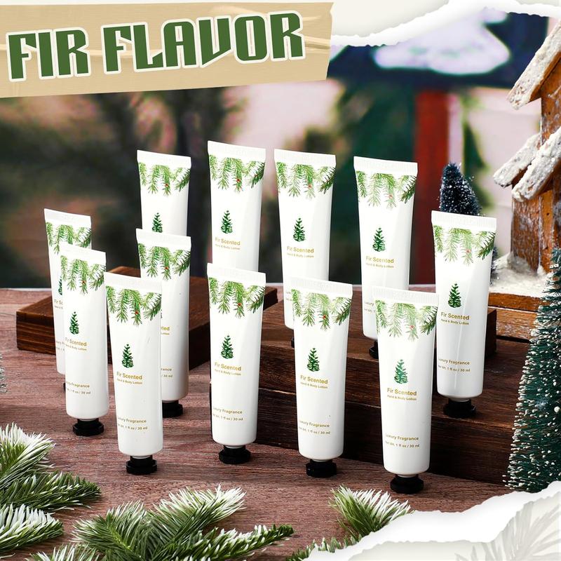 Leelosp 12 Pcs Christmas Fir Scented Hand Creams Bulk Cedar Pine Body Hand Lotion Gifts Christmas Party Gifts Stocking Stuffers Appreciate Gifts for Women Men Employee Staff Coworkers Teachers Nurses