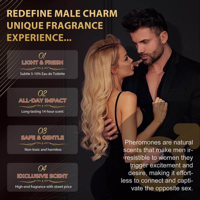 Men's Pheromone Fragrance, Long-lasting Natural Perfume for Men, Charming and Confident Perfume Bomb for Daily Use, Perfume for Men, Cologne for Men