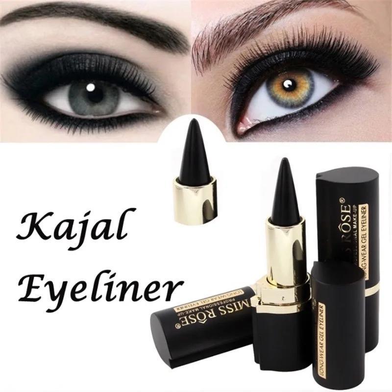 Natural Black Eyeliner cream WaterproofLong-lasting Quick Dry Eye Liner Pen MakeupTools Eyeliner Pencil Cosmetics Lipliner Brush Daily