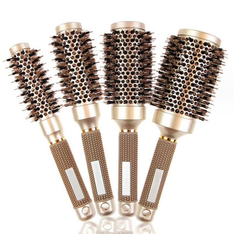 Round Hair Brush, 1 Count Professional Hair Comb, Salon Barber Hairbrush, Hairdressing Styling Tool, Heatless Hair Styling Tool for Women & Men