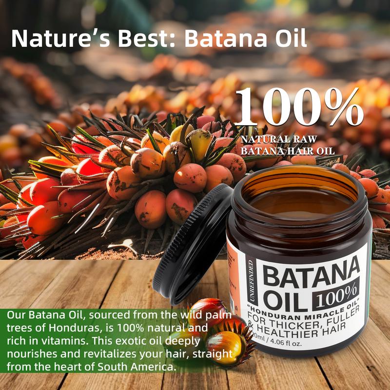 Fadelo Unrefined Batana Oil for Hair Growth, Organic 100% Pure Sebi Batana Oil from Honduras, Hair Growth Oil Also Helps with Frizz, Split Ends, Texture & Shine, 4.06 Ounce Jar