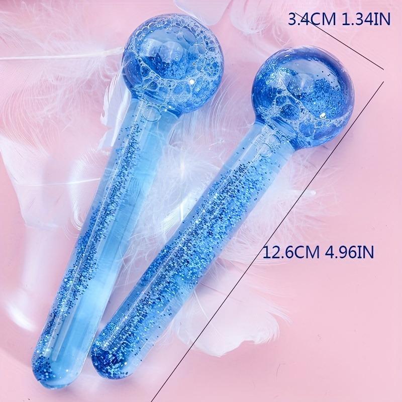 2pcs set Cooling Ice Globes With Glitter, Facial Massage Tool, Professional Skincare Tool For Reducing Puffiness & Enhancing Beauty Effects, Suitable for Women and Men