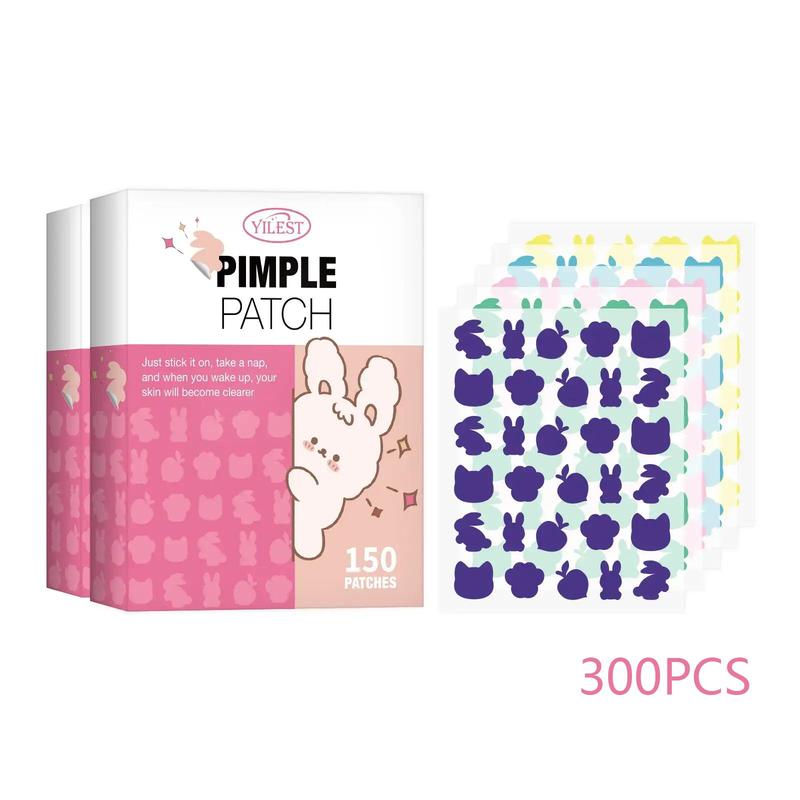 Rabbit and Cat Shaped Acne Patch, 150pcs Acne Pimple Patch, Hydrocolloid Pimple Patch, Color Star Acne Patch for Face, Skin Care Product