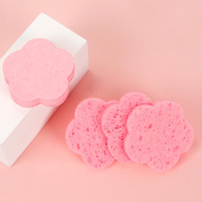 Cute Flower Shaped Facial Compressed Sponge, 20pcs set Floral Design Face Scrubber Facial Cleanser Sponge for Home & Travel Use